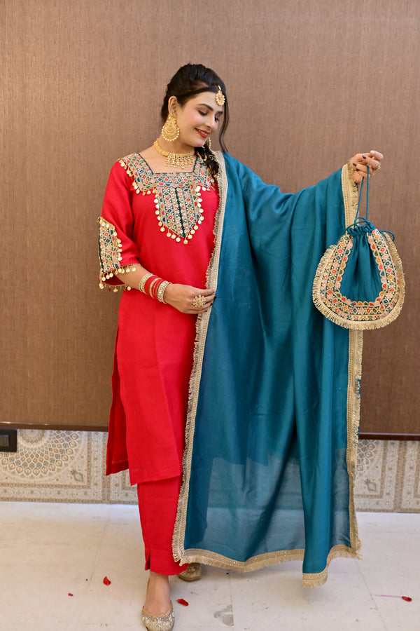 Gulbahar Surkh Suit Set